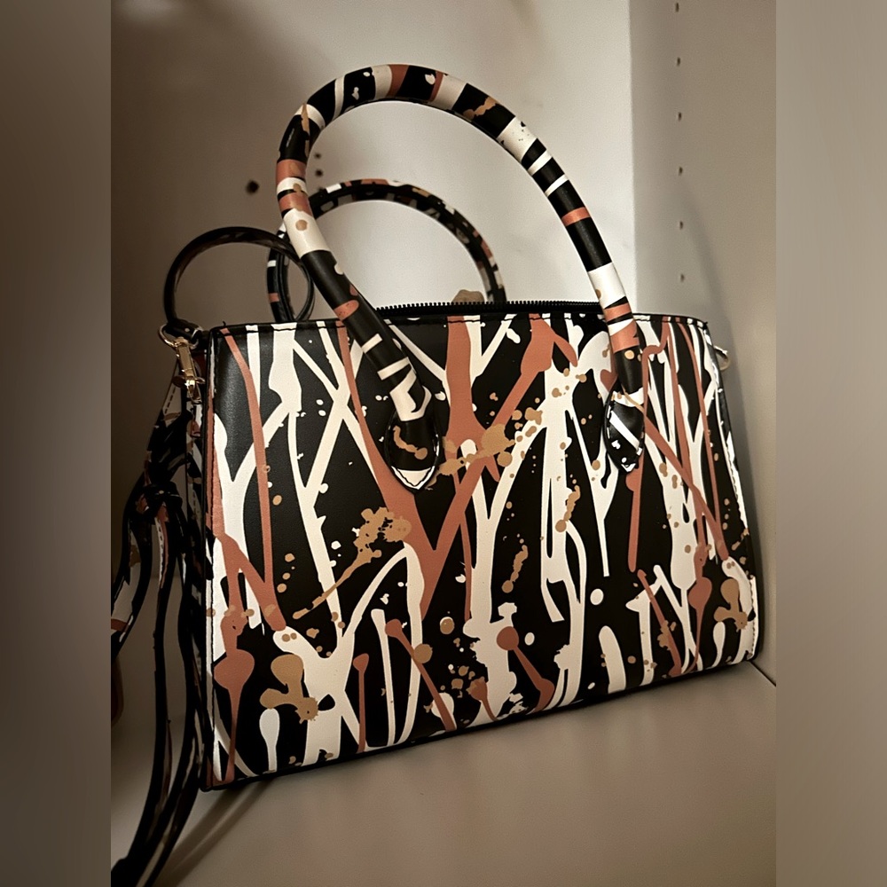 Splattered Paint Design Mini Bag Satchel Purse